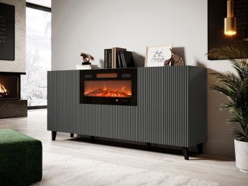 Komoda z kominkiem 180 Tilderi Grey